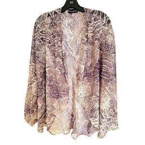The Langford Line Reptile Snake Animal Print Sheer Open Front Shawl Cardigan Sm